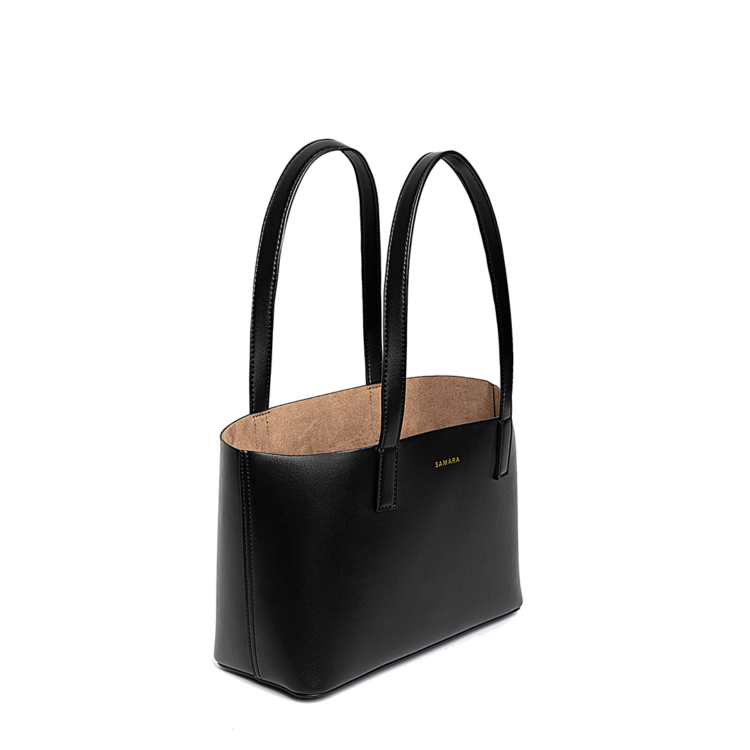 Black leather mini tote bag Clearance