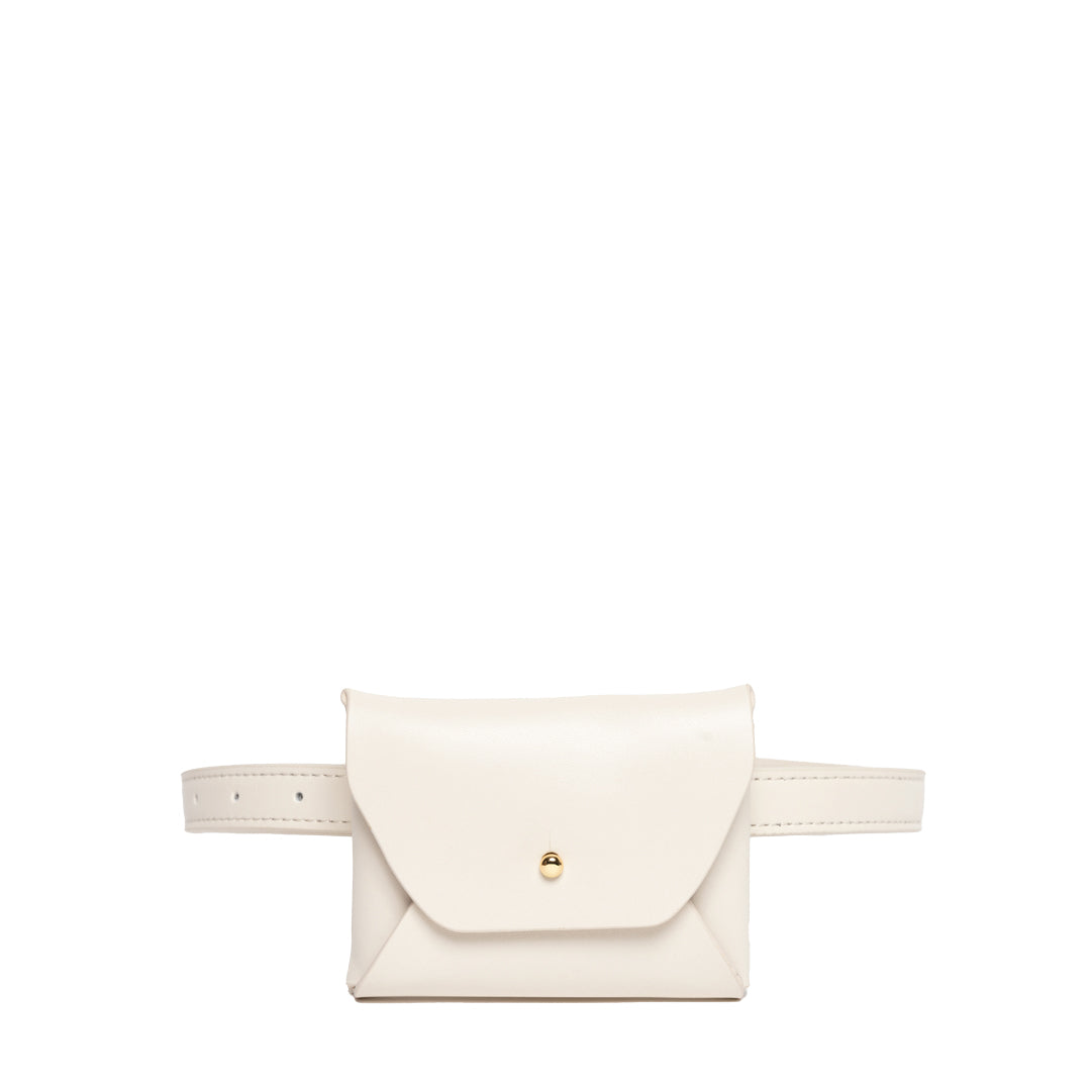 Mini Belt Bag for Women Crossbody Bag Purse Small Leather Waist Bag  Fashionable Waist Purse Trendy Belt Purse (Mini,White)