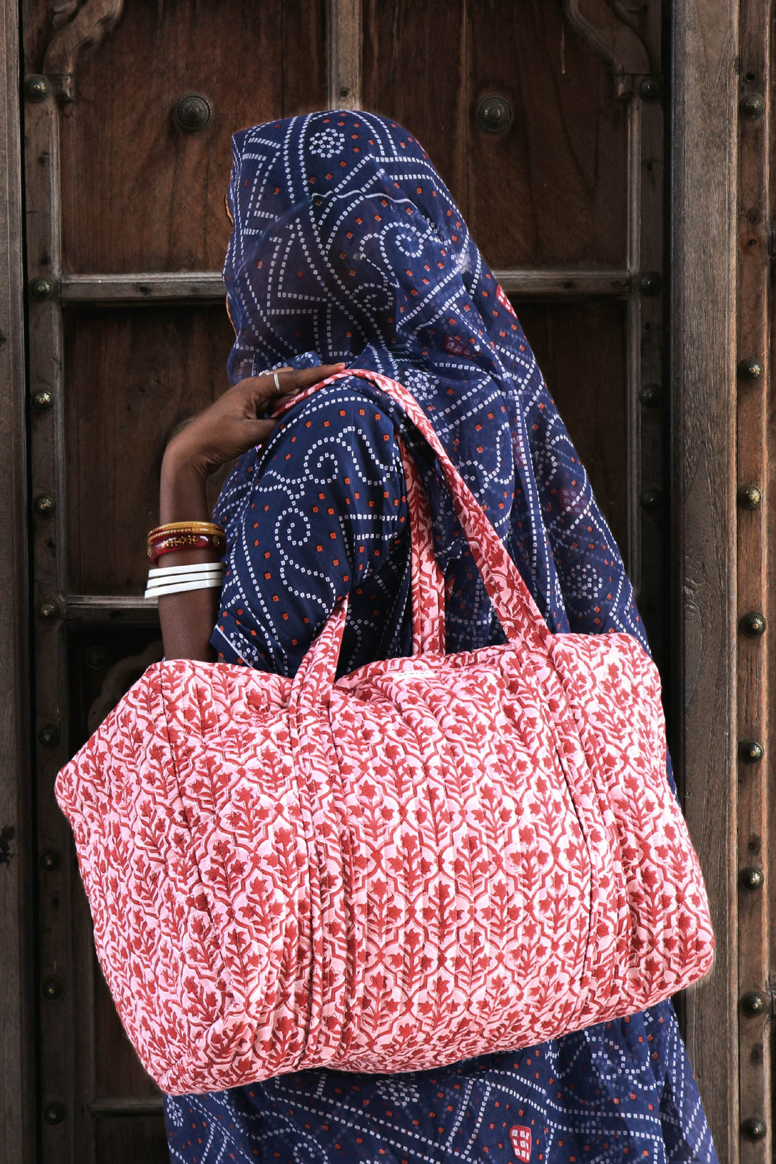 Blockprinted Duffel